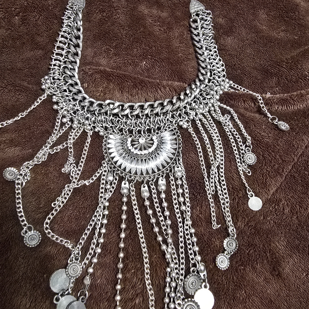 New York & Company Silver Statement Necklace